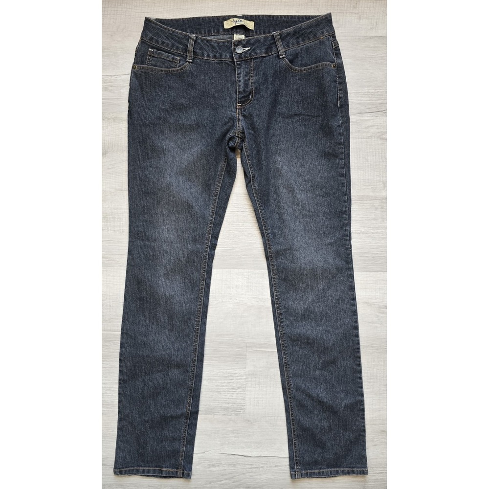 Tyte Jeans Womens 13 Dark Wash Straight Leg Stretch Denim Embroidered Pockets